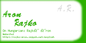 aron rajko business card